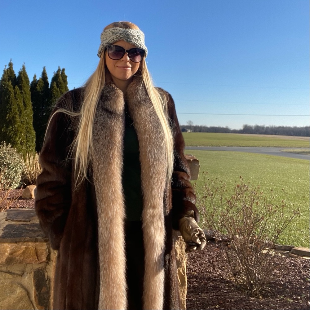 Richard Donald Mink & Fox Fur Coat Tuxedo Jacket S